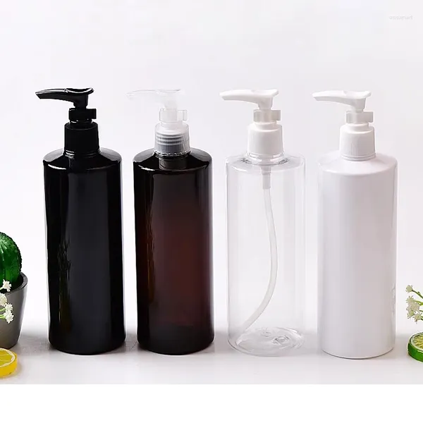 Bottiglie di stoccaggio 15 pezzi 400ml Bottiglia vuota di plastica trasparente nera con pompa per lozione per gel doccia Sapone liquido Shampoo Imballaggio cosmetico