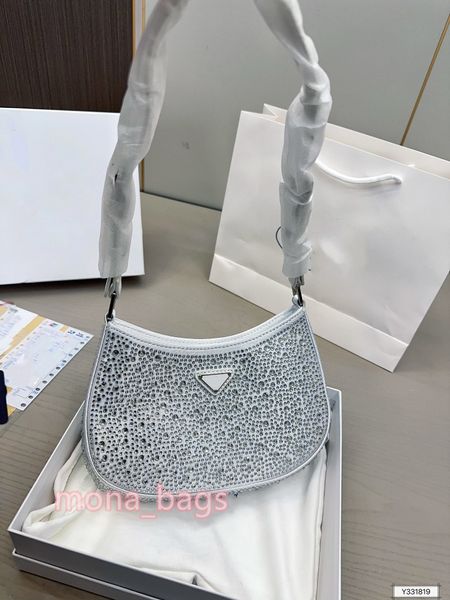 Borse a tracolla firmate di lusso Borse da donna in cristallo Perline metalliche Diamanti glitter Borsa ascellare Lady Borse a tracolla da donna