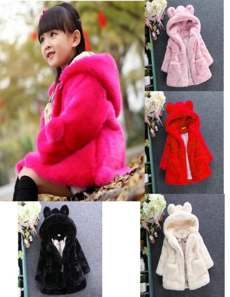 Vendita al dettaglio 212Y bambini designer cappotti invernali ragazze di lusso pelliccia sintetica spessa pelliccia calda cappotto neonato bambino giacche con cappuccio outwear bambini clot5286159