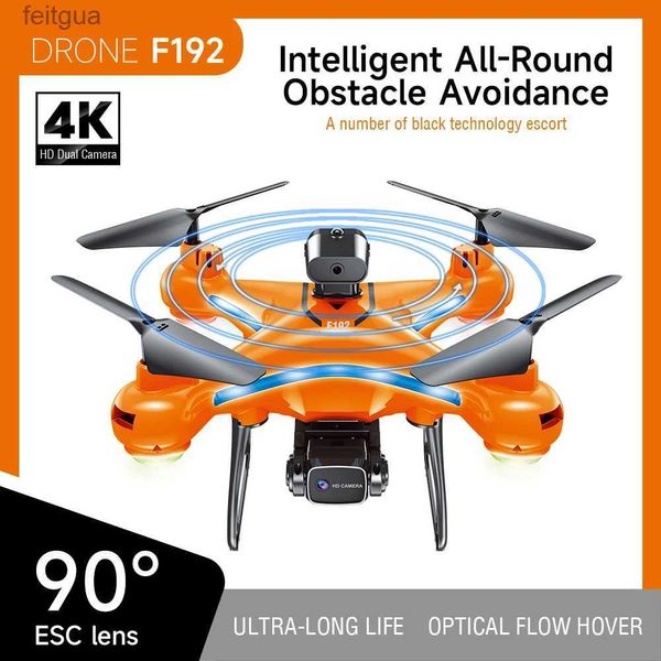 Droni F192 RC Drone 4K Professionale Doppia fotocamera Evitamento ostacoli Posizionamento del flusso ottico Pieghevole Quadcopter Elicottero Giocattoli per bambini YQ240211