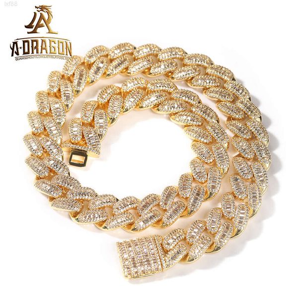 Хип-хоп 18 кубинская цепочка с звеньями Vvs Муассанит ожерелье заводское золотое покрытие стерлингового серебра 925 пробы ювелирные изделия