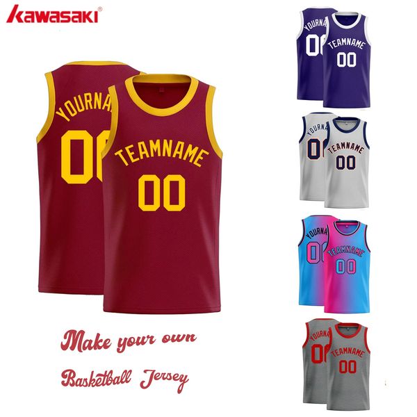 Personalizado sua própria camisa esportiva de basquete impresso número de nome da equipe personalizado para homens uniforme juvenil 240122