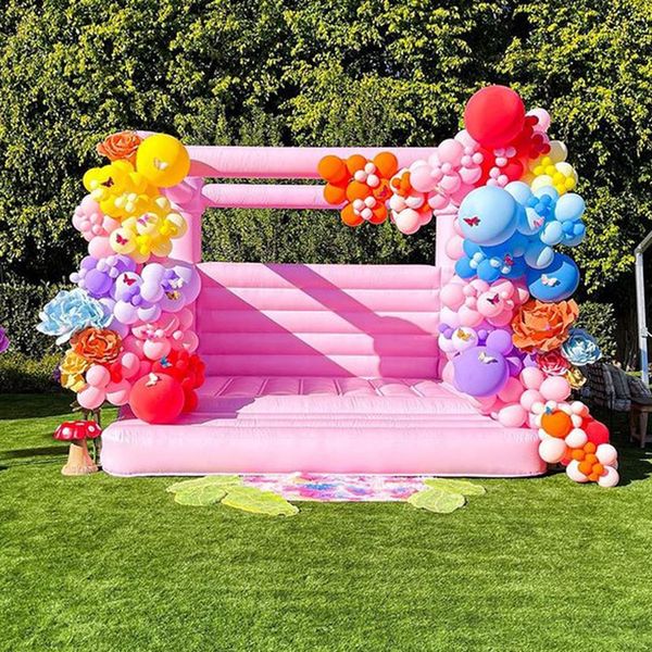 Großhandel Macaron bunte 4x4m PVC-Hüpfburg 13x13ft aufblasbare Hochzeitsspringer-Hüpfburg/Mondspringer/Braut-Türsteher-Hüpfburg mit Gebläse 03