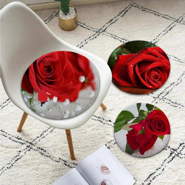 Kissen Rose Blumen Liebe Matte Europäischen Esszimmerstuhl Runde Dekoration Sitz Für Büro Schreibtisch Pad