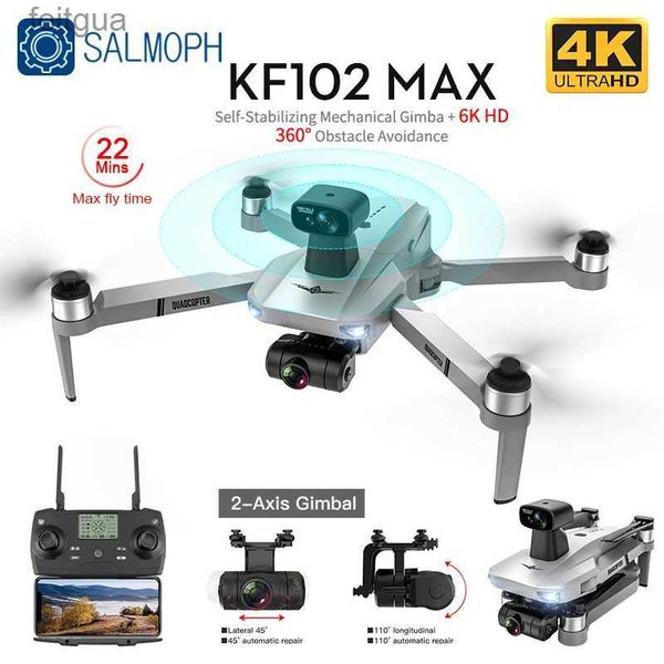 Droni KF102 MAX Drone 4K Professionale con videocamera HD 5G WiFi GPS 2 assi Anti-Shake Gimbal Quadcopter Brushless Mini Dron 4k YQ240213