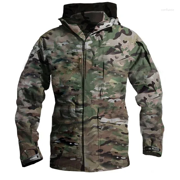 Giacche da caccia M65 GIACCA DA COMBATTIMENTO SUL CAMPO DELL'ESERCITO CLASSICO DEGLI STATI UNITI M-65 CAPPOTTO CON CAPPUCCIO SPECIFICO MILITARE DA UOMO