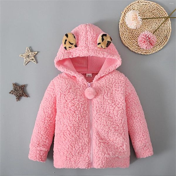 Jaquetas infantis bebê meninos meninas suéter quente lã à prova de vento casaco de inverno engrossar capuz e outwear macio