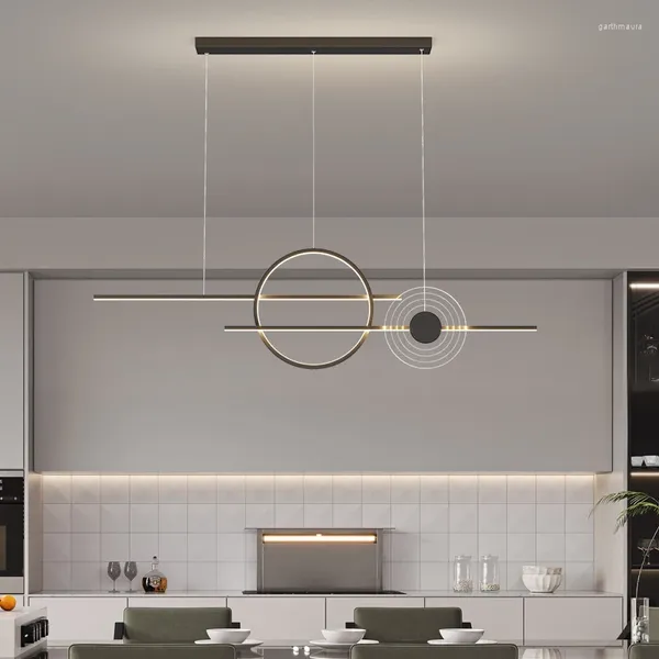 Lustres Criativos Minimalismo Moderno Pingente Iluminação Lâmpadas LED para Sala de estar Quarto Circular Decoração de Casa