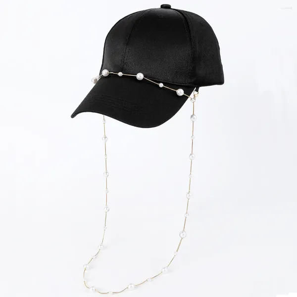 Cappellini da baseball Cappelli da camionista Hip Hop Visiere da donna Snapback Berretto da baseball con perle di diamanti Casquette da esterno regolabile con catena in ferro vintage