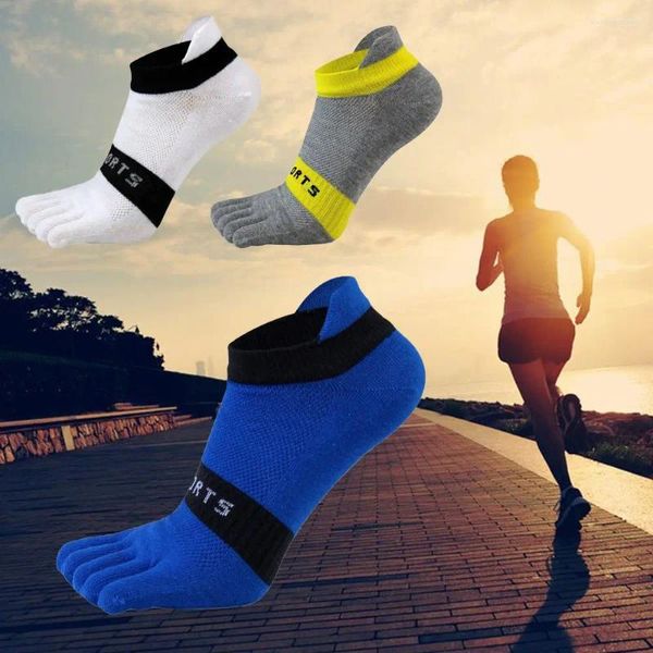 Herrensocken, atmungsaktive Baumwolle, rutschfest, für Wandern, Strumpfwaren, Fahrrad, Netz, fünf Finger, Zehen, Sport