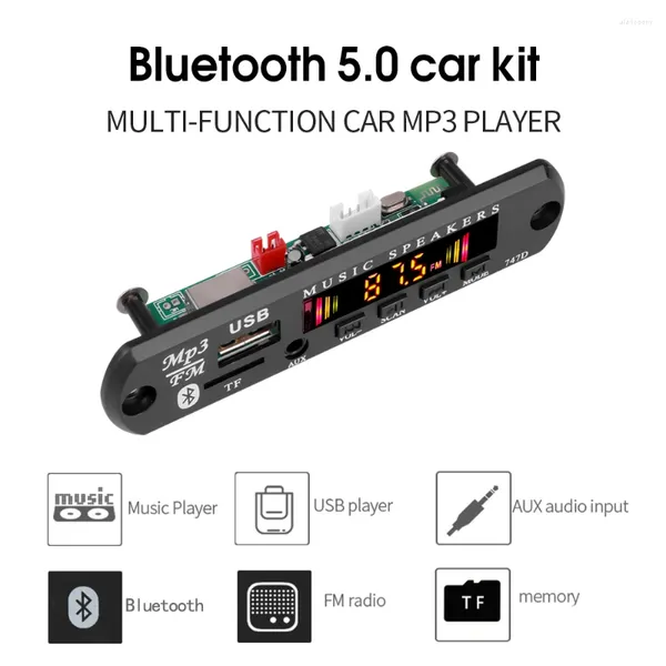 Kit per auto Bluetooth 5.0 Scheda di decodifica MP3 wireless Modulo lettore musicale Audio WMA Lossless USB AUX TF Radio FM