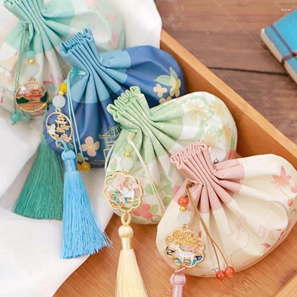 Sacos de compras Bolsa Flor Padrão Bebê Lanugo Cabelo Estilo Chinês Bolsa Armazenamento De Jóias Han Pano Bolso Carry On Sachet