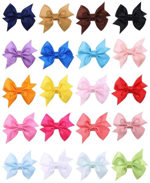 Baby Mädchen Haarschleifen Clips Kinder Schwalbenschwanz Schleife Haarnadeln Kinder Boutique Band Bögen Haarspangen Kopfbedeckung für Kleinkind 20 Farben KF8838680