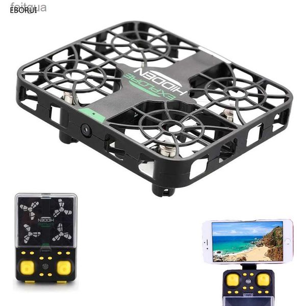 Drones EBORUI RC Drone Wifi FPV 2.4G 6 Axis Gyro 3D Flip 0.3MP HD Câmera Crashworthy Estrutura Altitude Hold Mini Quadcopter YQ240211