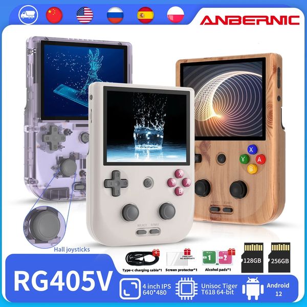 ANBERNIC RG405V Handheld-Spielekonsole – 4-Zoll-IPS-HD-Touchscreen, Android 12-System, T618 64-Bit-Prozessor, WLAN, tragbarer Retro-Game-Player