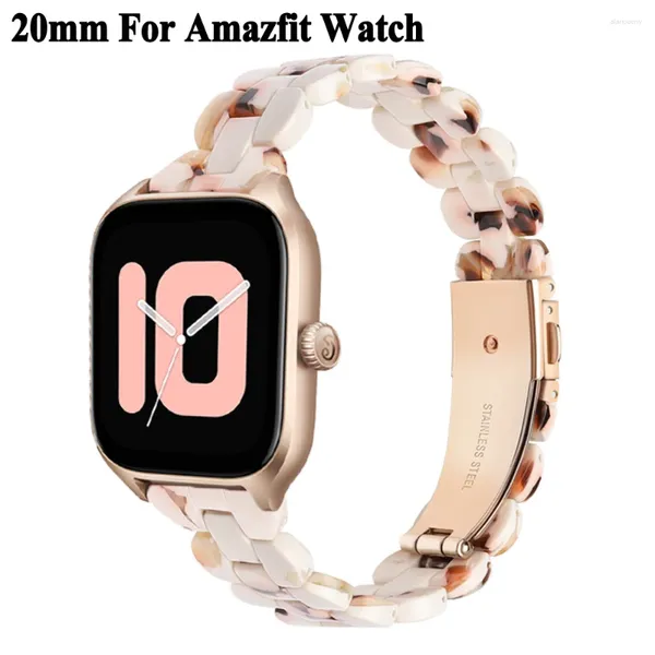 Bandas de relógio 20mm cinta para amazfit gts 4 4mini resina pulseira pulseira bip u 3 pro s lite 2 mini 2e smartwatch pulseira gtr 42mm