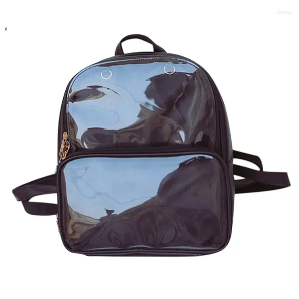 Borse da scuola Zaino da donna moda estiva Zaino trasparente per studenti Zaino versatile trasparente di alta qualità Borsa da viaggio da donna in pelle