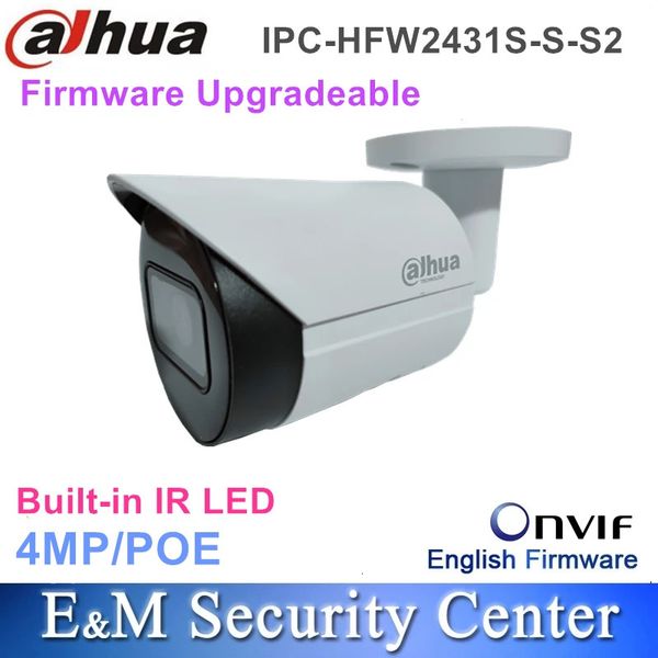 Commercio all'ingrosso Dahua originale 4MP IPC-HFW2431S-S-S2 IP67 WDR POE CCTV Mimi sorveglianza IR telecamera di rete bullet 240126