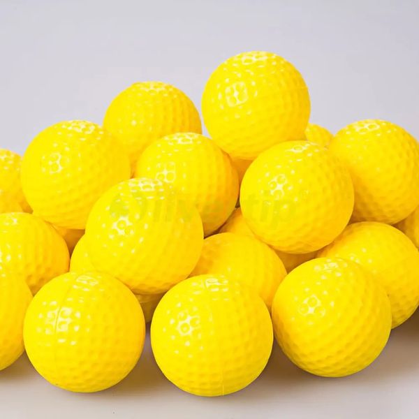 30 шт./упак. желтые мячи для гольфа из пенополиуретана, эластичная губка для тренировок в помещении и на открытом воздухе 240129