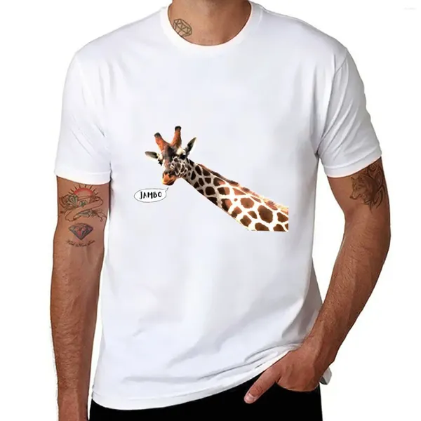 Regatas masculinas Jambo Giraffe Camisetas Camisetas gráficas de secagem rápida Custom T para homens de algodão