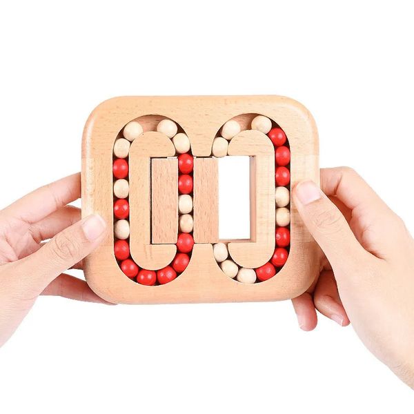 Palla di legno Labirinto Giocattolo Gioco piatto Allenamento del cervello Decompressione Liscio Sicuro Tavolo Desktop Regalo Bambini Adulti 240131