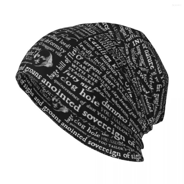 Berretti Shakespeare Insulti Edizione testo bianco (di Incognita) Cappello lavorato a maglia Berretto tattico militare Alpinismo Sole Donna Uomo