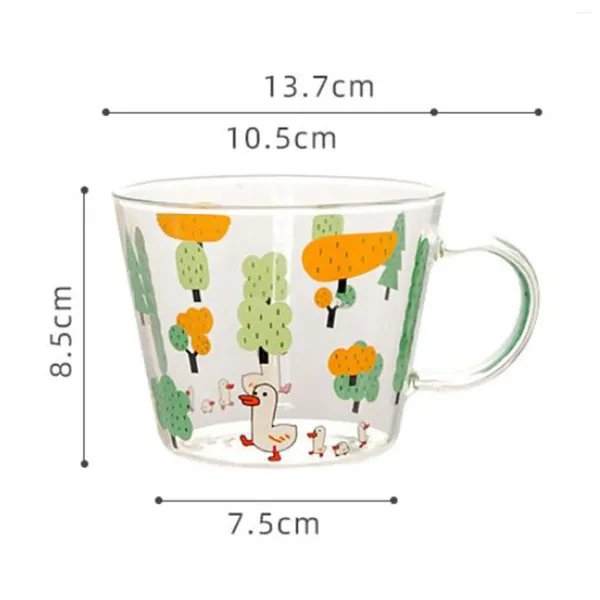 Copos de vinho caneca de café criativo resistente ao calor drinkware padrão floral grande capacidade xícara de chá para cozinha bar escritório em casa