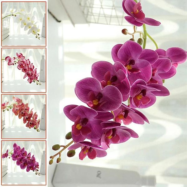 Fiori decorativi 1 pacchetto Farfalla Orchidea Fiore finto Pianta artificiale per la decorazione domestica Regali di nozze Scatola Piante Puntelli Sfondo