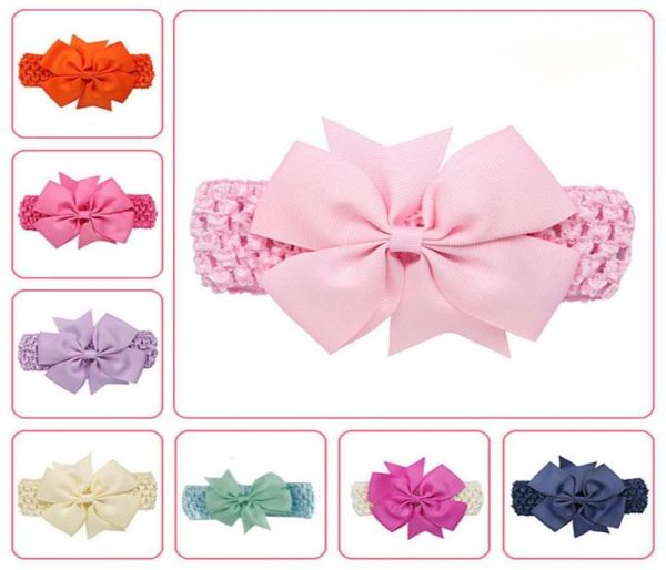 19 farben Kinder Feste Stirnband Haarband Elastische Welle Punkt Bowknot Pographie Haarband Für Mädchen Kinder Haar Zubehör5869924