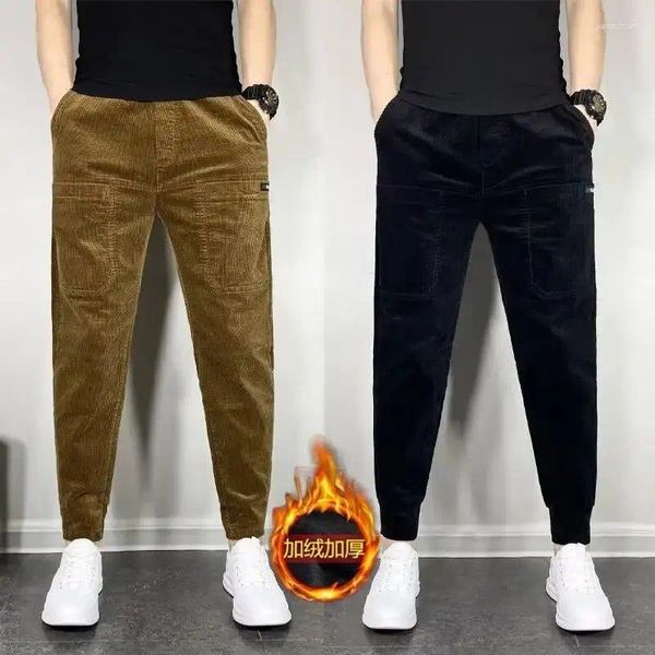 Calças masculinas Corduroy Harem Casual Jogging Sweatpants Hip-Hop Street Masculino Inverno Homens Japoneses Baggy Corredores Streetwear