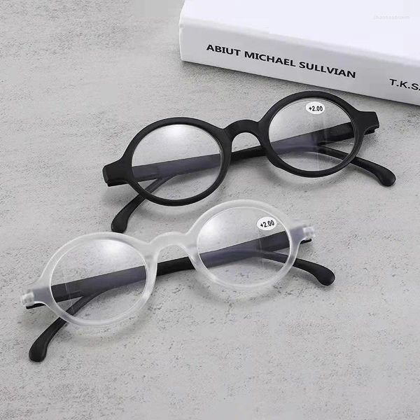 Солнцезащитные очки в стиле ретро, маленькая круглая оправа, очки для пресбиопии от 1,0 до 4,0, молодежные художественные красные/черные линзы HD с эластичными ножками