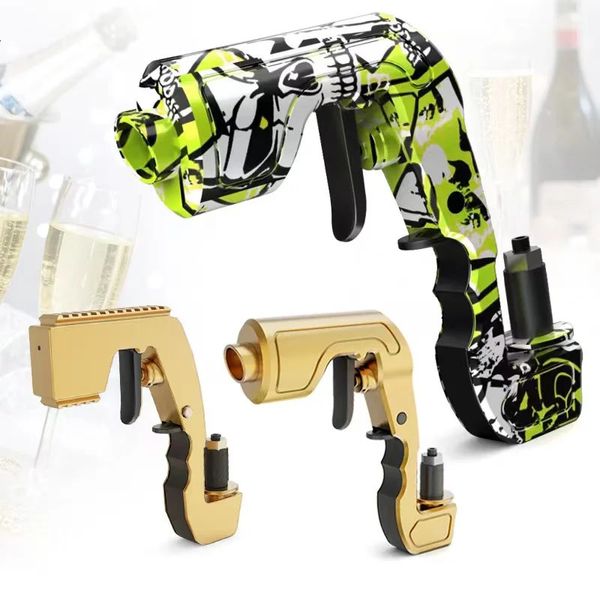 Creativo Champagne Gun Spruzzatore di vino Pistola Bottiglia di birra Pistola a spruzzo durevole Versione in plastica Tappo Espulsore Pop Strumenti bar da cucina 240124