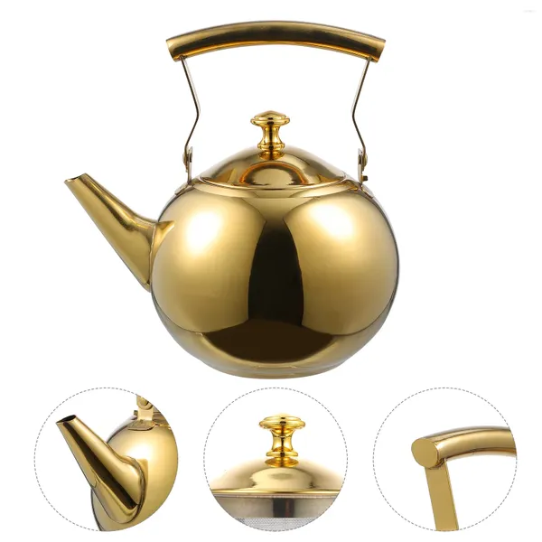 Set di stoviglie Piccola teiera in acciaio Filtro bollente Cottura del riso Tè Caffè Serve versamento Pentola Piano cottura Bollitore per la casa