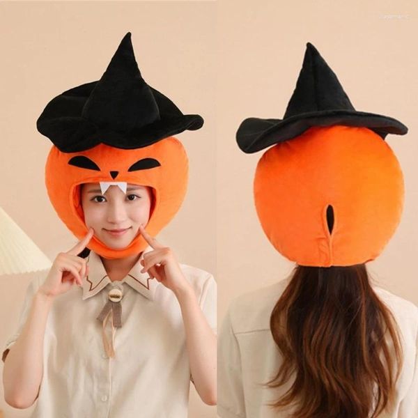 Berets halloween abóbora chapéu crianças festa adereços dos desenhos animados de pelúcia chapelaria cosplay acessórios traje adultos feriado headdress