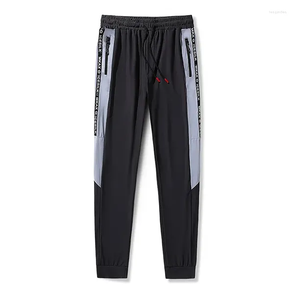 Pantaloni da uomo 2024 Primavera Ghiaccio Sciolto Sport Casual Grasso Plus Abbigliamento da uomo ultra sottile corto extra large