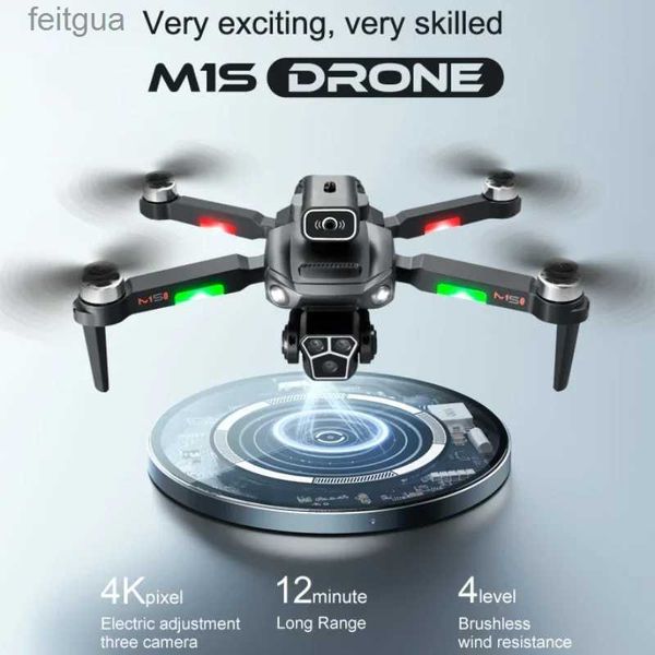 Drones 4K HD Üç Kamera Gestu Fotoğraf Fırçasız Motor Optik Akış Konumlandırma Engel Kaçınma Her tarafta Drone Oyuncak Hediyeleri YQ240213