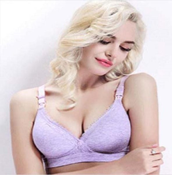 Reggiseno intimo premaman Reggiseno allattamento Bottone frontale Allattamento senza bordi Raccogliere anti-cedimento Bordo in pizzo ricamato Tazza sottile con stampo 247140029