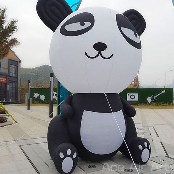 vendita all'ingrosso Oxford ambientale 3 m di altezza gonfiabile grande testa panda simpatico modello di panda animale cartone animato per mostra di eventi all'aperto fatta da
