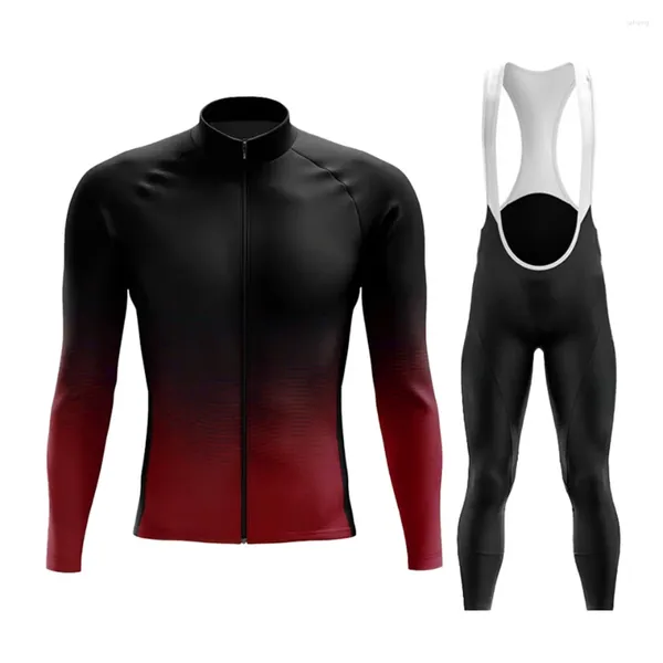 Conjuntos de corrida de manga longa conjunto de camisas de ciclismo respirável primavera/outono mtb roupas de bicicleta ropa bicicleta wear collants