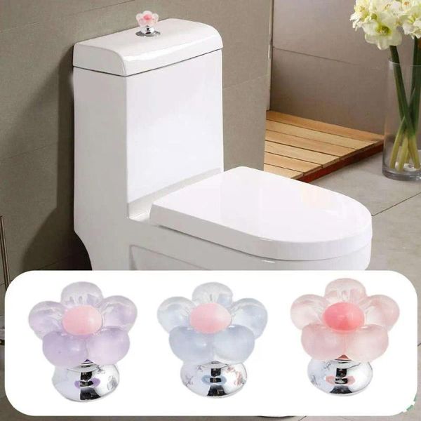 Set di accessori per il bagno 1pc pressa per WC fiore carino per manicure pulsante interruttore a filo universale acqua K8e8