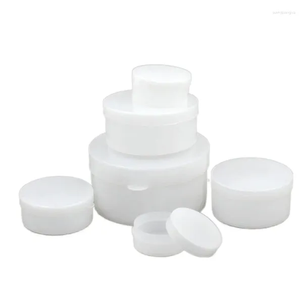 Depolama Şişeleri Paket başına 20pcs 5g 20g Plastik Doldurulabilir Makyaj Kutusu Kozmetik Pot Boş Beyaz Kavanozlar Göz Farı Yüz Krem Konteynerleri