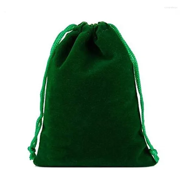 Bolsas de jóias SheepSew 20 pcs cor sólida veludo drawstring sacos para festa favor presente casamento favores flanela