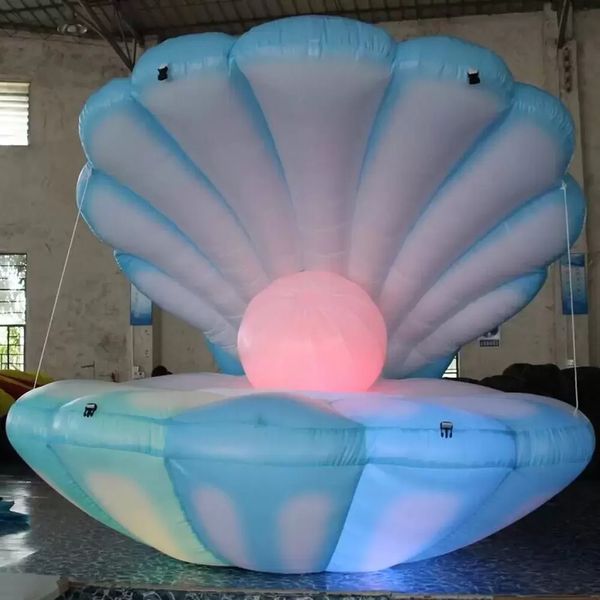 Atacado custom made 2 mW lâmpadas LED inflável bouncer shell concha clamshell fantasia decoração de palco de casamento