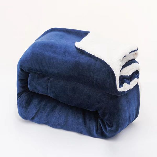 Bedsure Sherpa-Fleece-King-Size-Decke fürs Bett, dick und warm für den Winter, weich und flauschig, große Decke King-Size, Marineblau, 108 x 90 Zoll