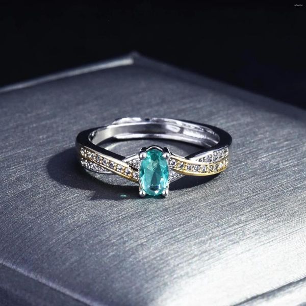 Cluster Ringe Echt S925 Silber Eheringe Ring für Frauen Kostbarer Diamant Seitenstein Schmuck Bizuteria Diopside Edelstein Anel Frauen