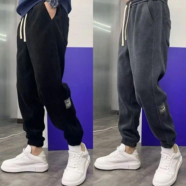 Herrenhose, Stretch-Cord, Kordelzug, elastische Taille, dick, locker, Harlan-Jogger, Freizeithose, Cargo-Jogginghose, Übergröße M-4XL