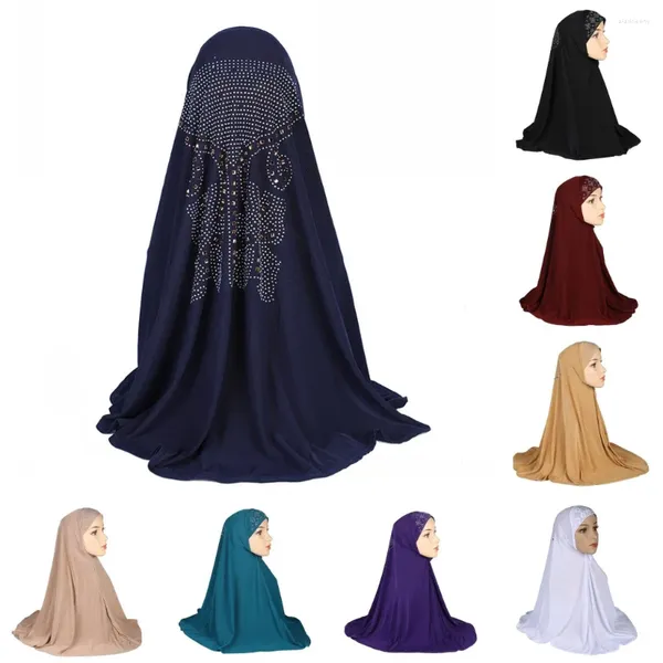 Etnik Giyim Müslüman Kadın Khimar Anında Hijab Caps Başörtüsü Rhinestone Foulard Bonnet Havai Uzun Baş Kafa Eşarp Hijaab İslami