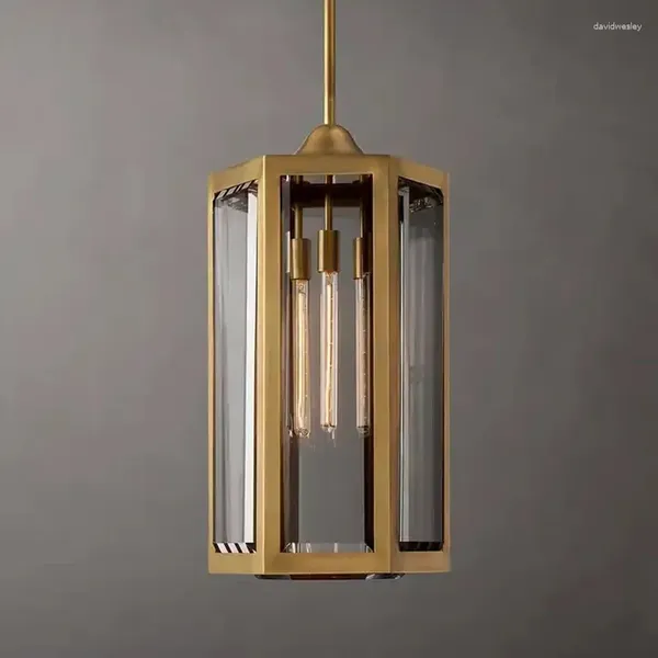 Lustres modernos americanos el cozinha ilha sala de jantar industrial pendurado lâmpada lustre de cristal metal vidro teto pingentes luz