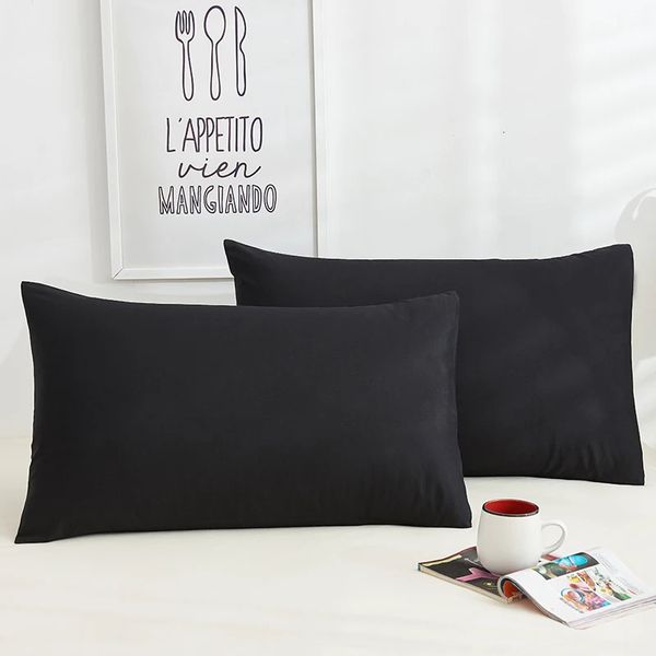Pamuklu yastık kılıfı düz renk yastık kasası yatak siyah yastık kapağı zarfı özel yastık kılıfı kapak 40x60 40x70 50x70 240118