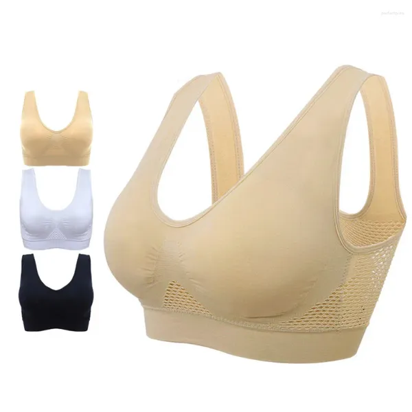 Set di reggiseni Reggiseno sportivo traspirante Top Fitness Reggiseno da donna imbottito rimovibile Sport Corsa Palestra Push up senza cuciture